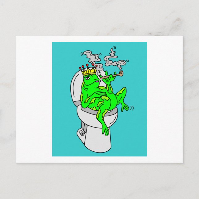 Cartão Postal Sapo fumando no banheiro (Frente)