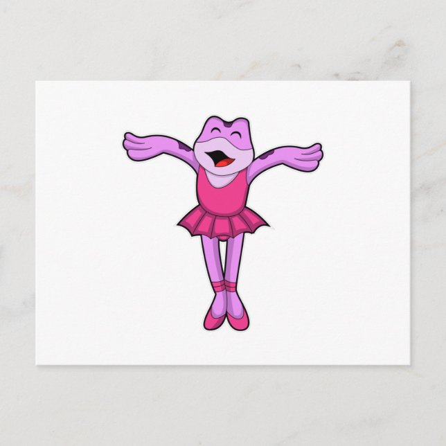 Cartão Postal Sapo na dança do Balé com saia (Frente)