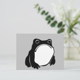 Cartão Postal Sapo rabugento desenhando arte japonesa por Matsum