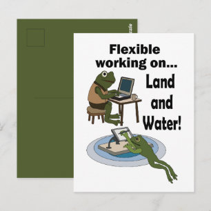 Cartão Postal Sapo Trabalho Flexível Humor Corporativo Festa