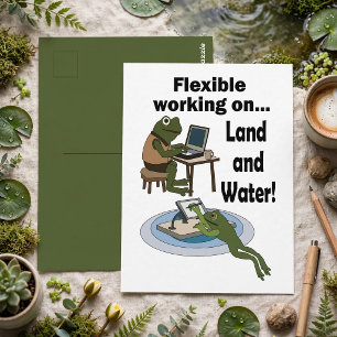 Cartão Postal Sapo Trabalho Flexível Humor Corporativo Festa