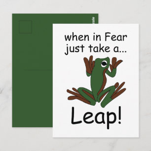 Cartão Postal Sapo Voador Dando Um Salto Quando Com Medo Engraça