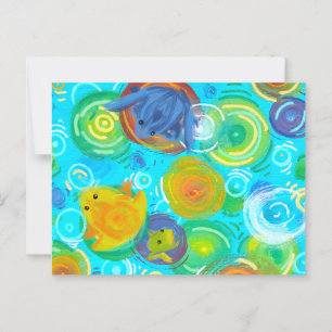 Cartão Postal Sapos coloridos no cartão-postal Rainbow Water