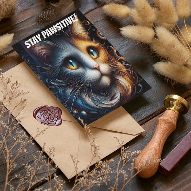 Cartão Postal Sapphire Gaze: Um Gato Com Olhos Azuis (Criador carregado)