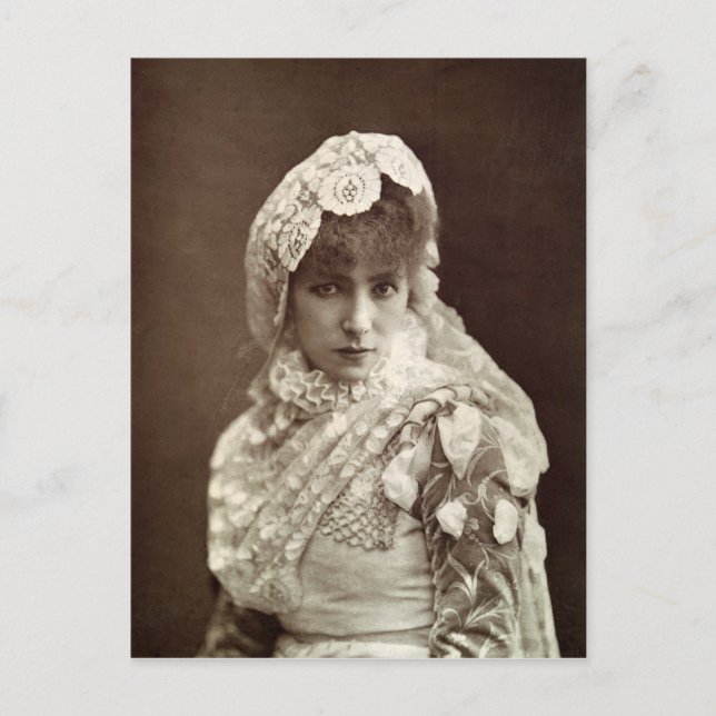 Cartão Postal Sarah Bernhardt no papel de Marion Delorme (Frente)
