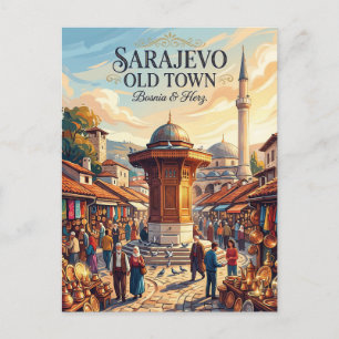 Cartão Postal Sarajevo Cidade Velha Bósnia & Herz.