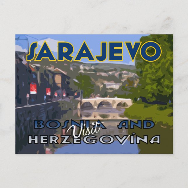 Cartão Postal Sarajevo, Visite a Bósnia e Herzegovina (Frente)
