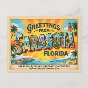 Cartão Postal Sarasota Flórida – Playground Suncoast Vintage