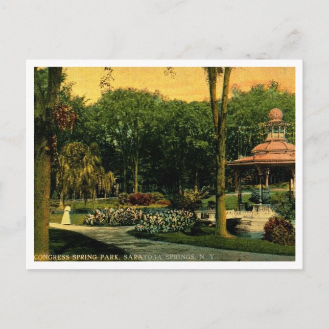 Cartão Postal Saratoga Primavera NY, 1912 Vintage inspirado (Frente)