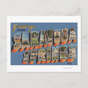 Cartão Postal Saratoga Springs, Nova York - Cenas de Letras Gran