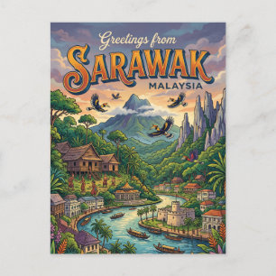 Cartão Postal Sarawak Malásia