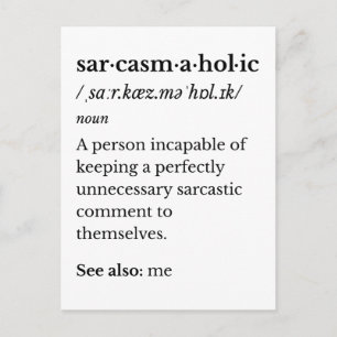 Cartão Postal Sarcasmaholic – Dicionário Divertido de Sarcasmo