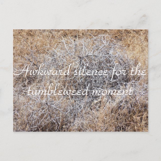 Cartão postal Sarcástico de Momento de Tumbleweed (Frente)