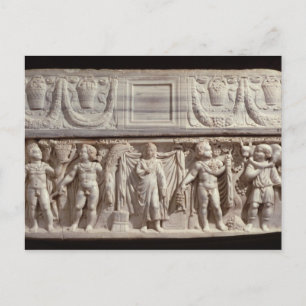 Cartão Postal Sarcófago representando o falecido