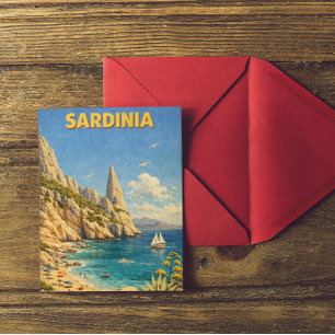 Cartão Postal Sardenha Viagem Vintage Cala Goloritzé