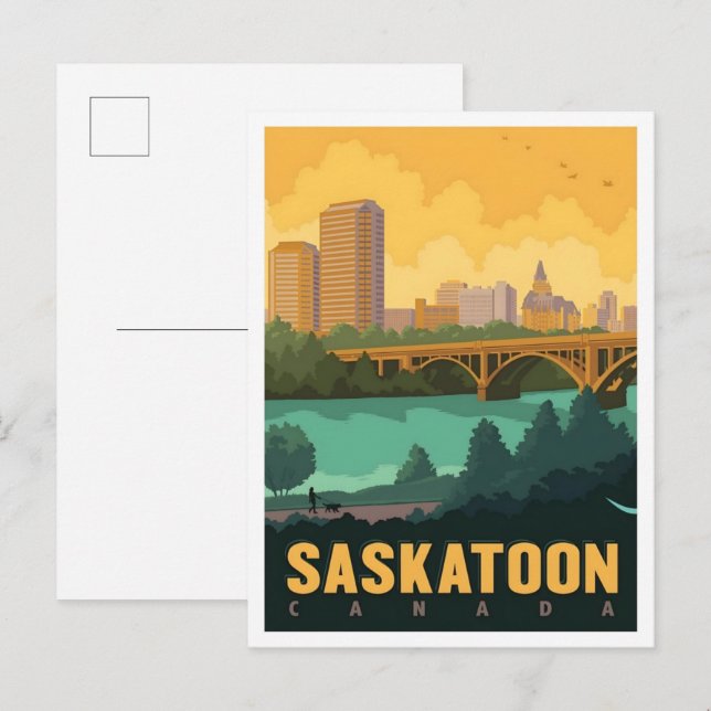Cartão Postal Saskatoon Canada Vintage Travel  (Frente/Verso)
