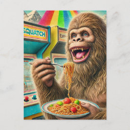 Cartão Postal Sasquatch come espaguete