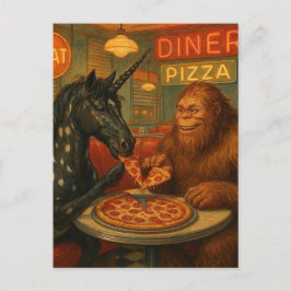 Cartão Postal Sasquatch e uma Pizza de Comida Appaloosa da Unicó