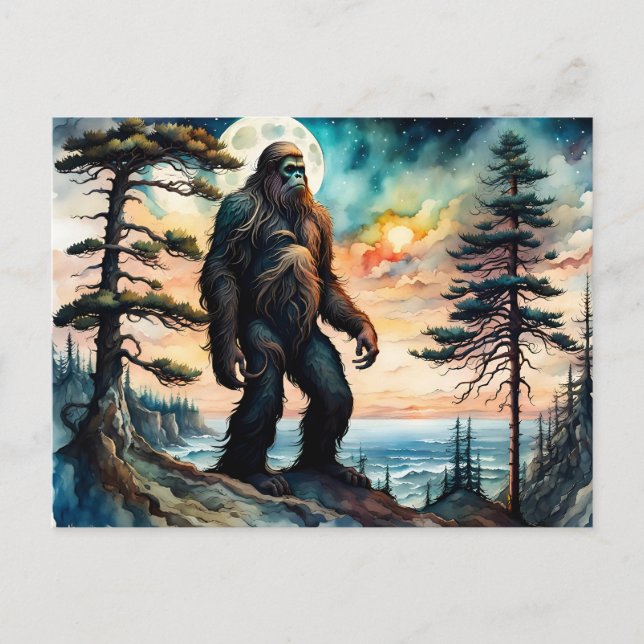 Cartão Postal Sasquatch em Ridge, olhando para o Oceano (Frente)