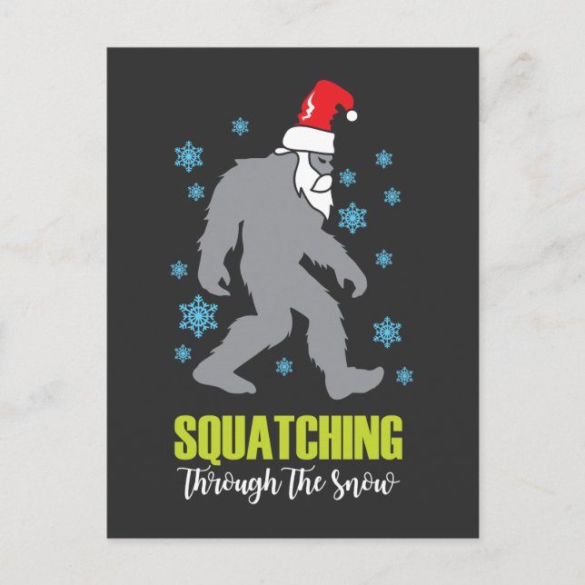 Cartão Postal Sasquatch Natal Engraçado Falso Figurino (Frente)