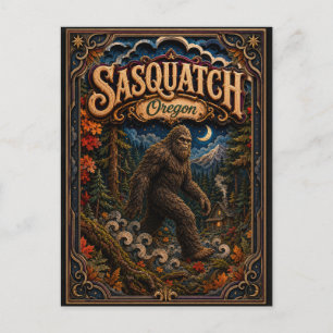 Cartão Postal Sasquatch Oregon Popcut Lendas