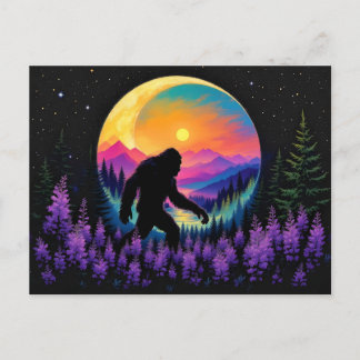 Cartão Postal Sasquatch Rainbow Mountain Moon Wall Clock