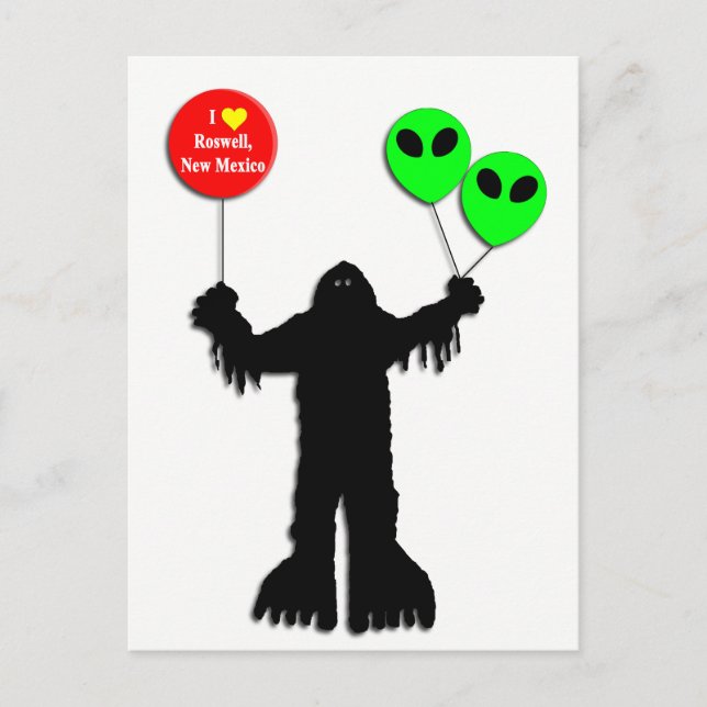 Cartão Postal Sasquatch Sighted Roswell, Novo México (Frente)
