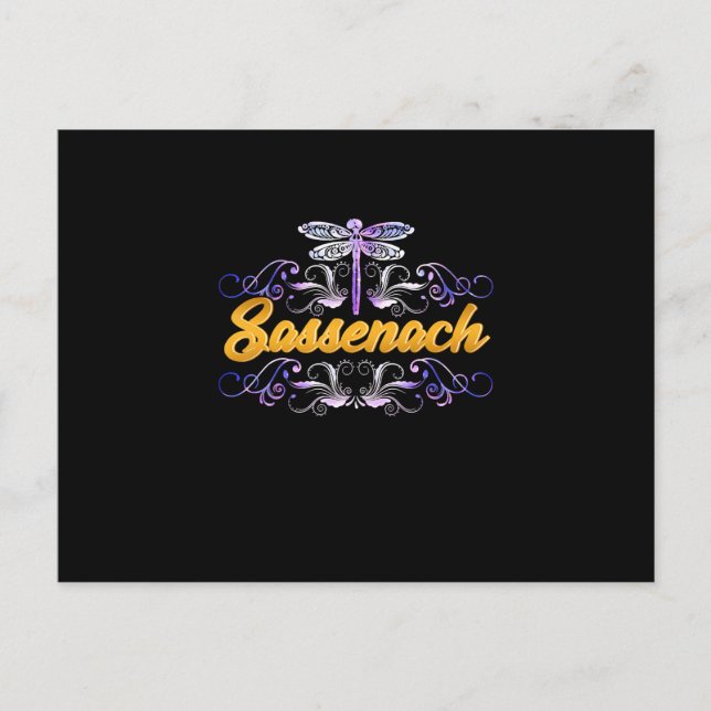 Cartão Postal Sassenach Outlander Blue Dragonfly (Frente)