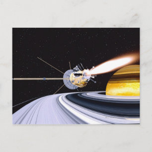 Cartão Postal Satélite orbitando Saturno