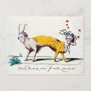 Cartão Postal Sátira de Luís XVI e Marie Antonieta