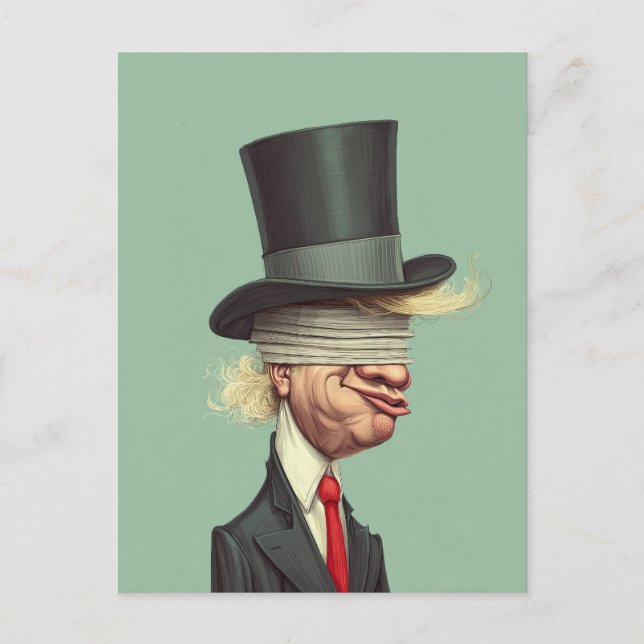 Cartão Postal Sátira do Poder Cego de Donald Trump (Frente)