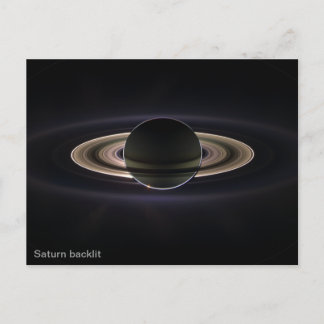Cartão Postal Saturno iluminado