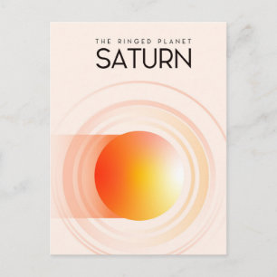Cartão Postal Saturno - O Planeta dos Anéis Arte Espacial.