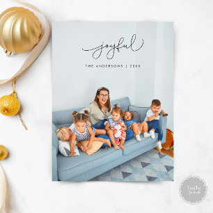 Cartão Postal Saudação alegre, Feliz Natal Foto da Família