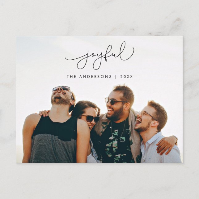 Cartão Postal Saudação alegre, Feliz Natal Foto da Família (Frente)