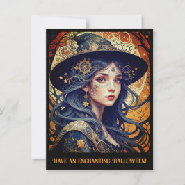 Cartão Postal Saudação às Bruxas de Halloween Encantadoras