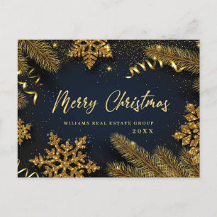 Cartão Postal Saudação Corporativa de Feriado de Natal Retroativ