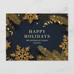 Cartão Postal Saudação corporativa de Natal Pine Cones