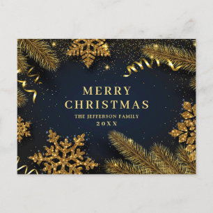 Cartão Postal Saudação corporativa de Natal Pine Cones