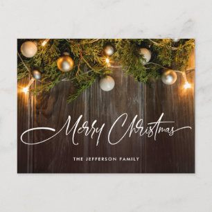 Cartão Postal Saudação corporativa de Natal Pine Cones