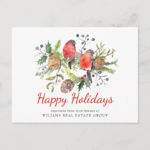 Cartão Postal Saudação Corporativa de Natal Red Bird