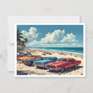Cartão Postal Saudação da praia de Daytona, Ilustração dos anos