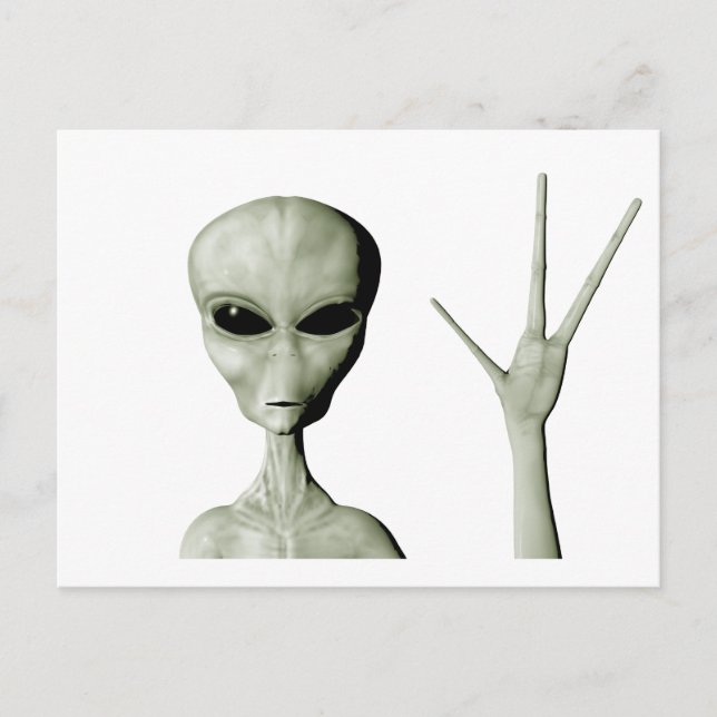 Cartão Postal saudação de alienígena (Frente)