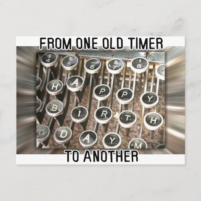 Cartão Postal Saudação de Aniversário da Máquina (Frente)