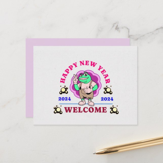 CARTÃO POSTAL SAUDAÇÃO DE ANO NOVO DE 2024 (Frente/Verso In Situ)
