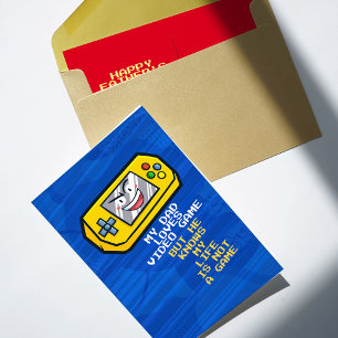 Cartão Postal Saudação de Dia de os pais Portátil Amarelo Engraç