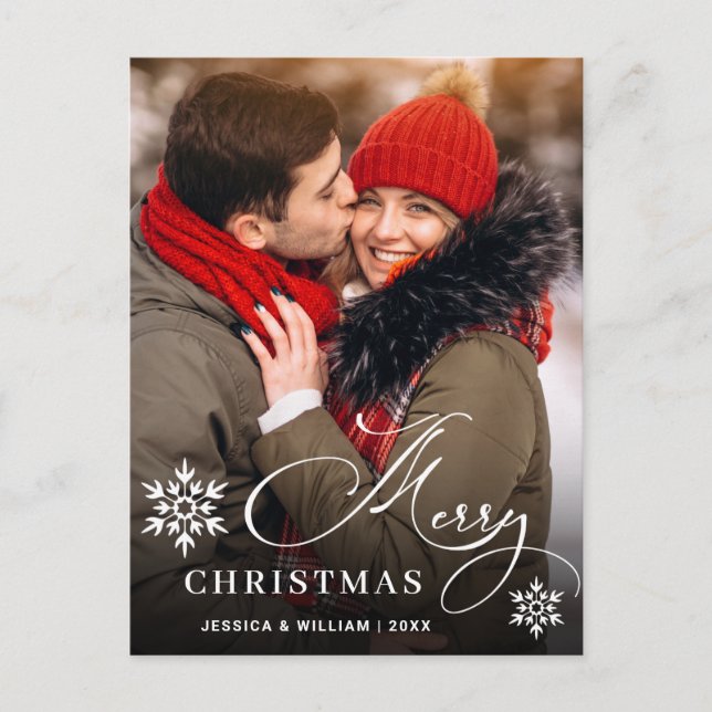 Cartão Postal Saudação de Foto de Natal Moderno (Frente)