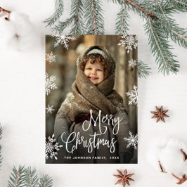 Cartão Postal Saudação de Foto de Natal Moderno