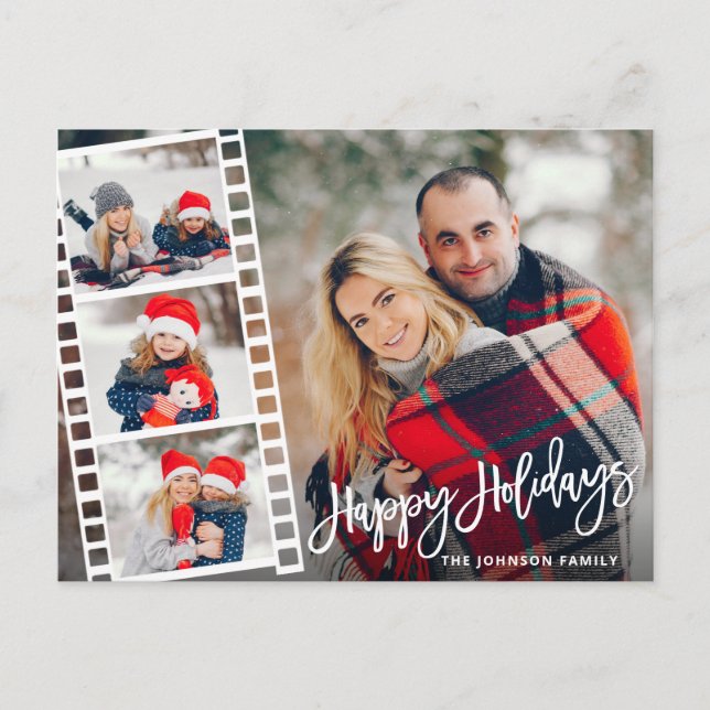 Cartão Postal Saudação de Foto do Escoteiro Moderno de Natal 4 (Frente)