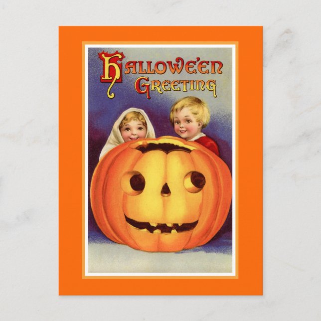 Cartão Postal "Saudação de Halloween" (Frente)